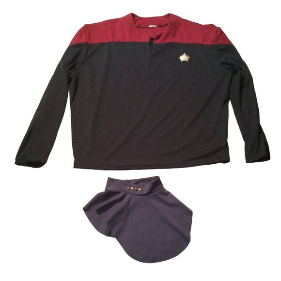 Vintage Star Trek Uniform Red Black with turtle neck attachment - Picture 1 of 5